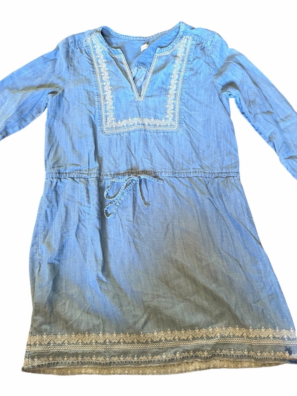 Vintage Gap Chambray Embroidered Boho Dress Small E - Picture 4 of 9